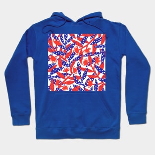 Red white and blue flowers Hoodie